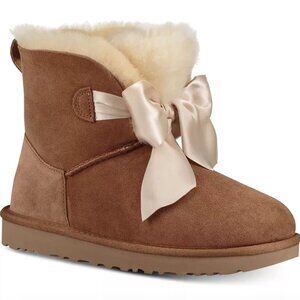 UGG Gita Bow Mini Booties / Boots - Chestnut - size 9